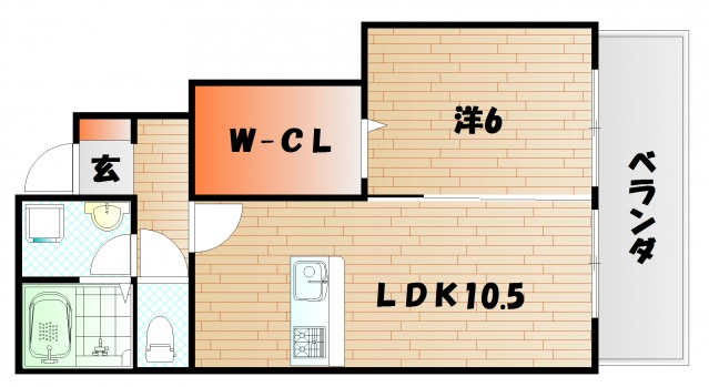 下関市小月本町のアパートの間取り