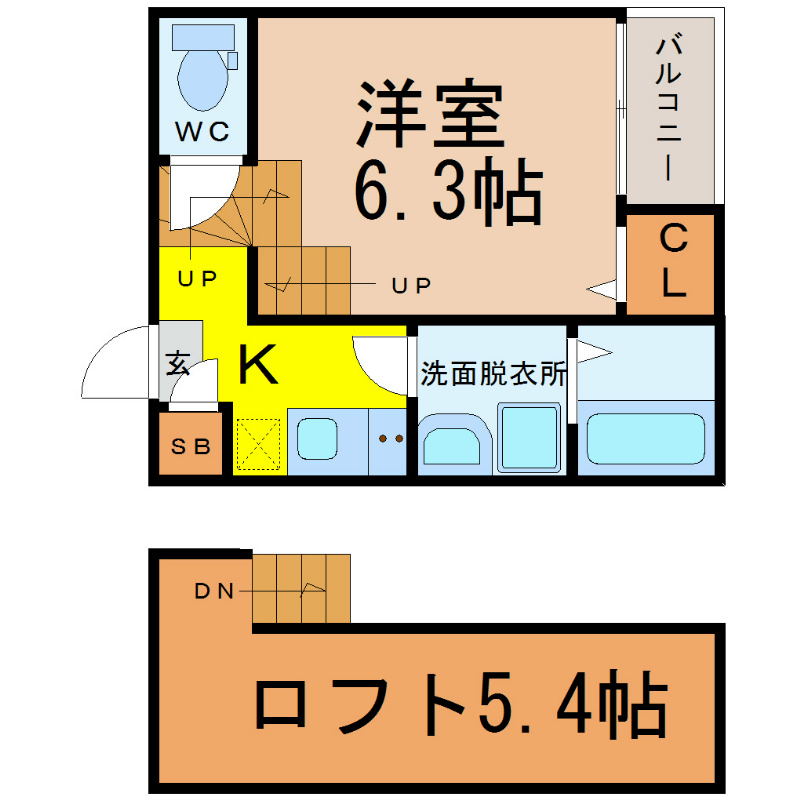 名古屋市瑞穂区河岸のアパートの間取り