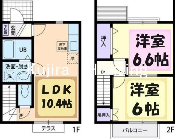 【メゾネットＦＵＫＡＳＡＷＡ　Ａの間取り】