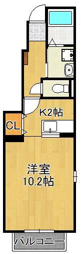 北九州市小倉南区徳力新町のアパートの間取り