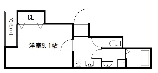 京都市下京区高辻大宮町のアパートの間取り