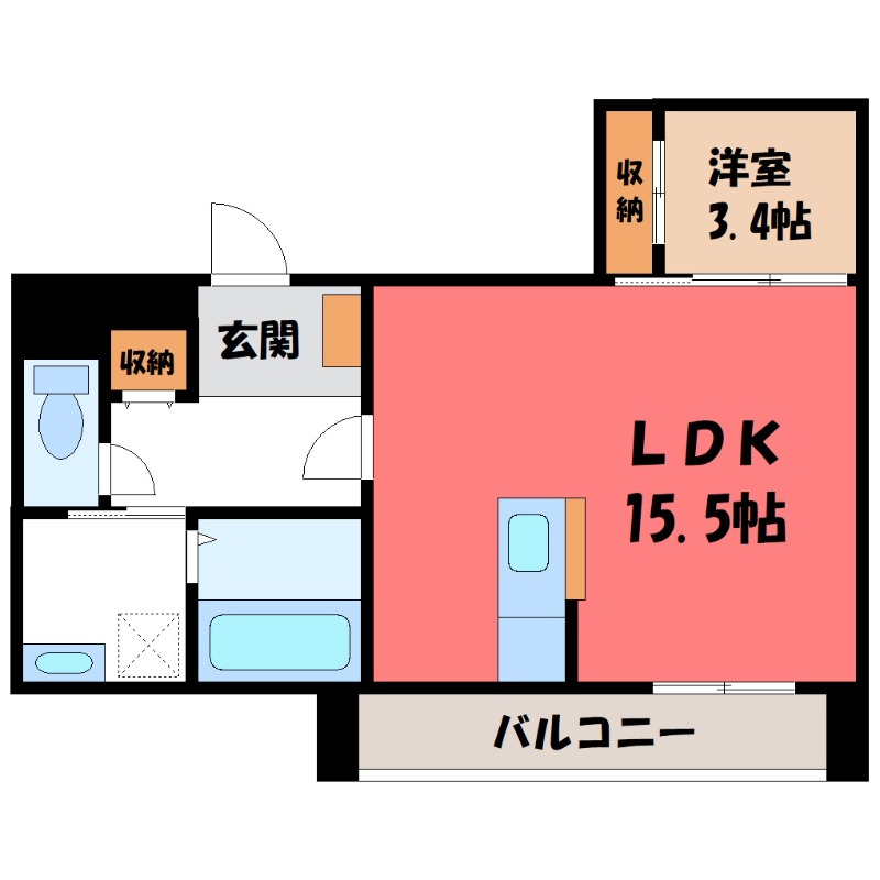 古河市旭町のマンションの間取り