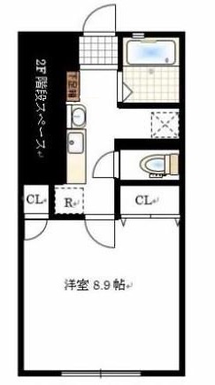 岡山市北区中撫川のアパートの間取り