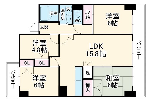 名古屋市中川区山王のマンションの間取り