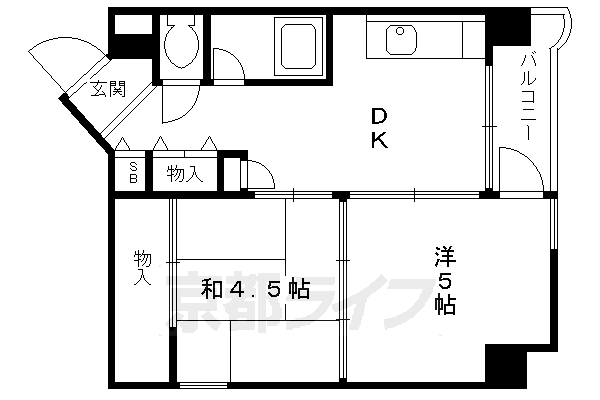 京都市中京区壬生仙念町のマンションの間取り