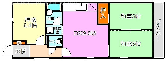 神戸市須磨区桜木町のマンションの間取り