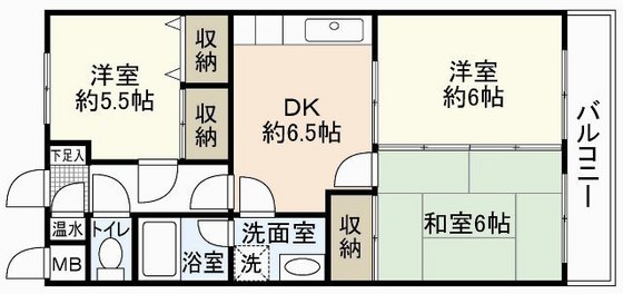 廿日市市平良のマンションの間取り