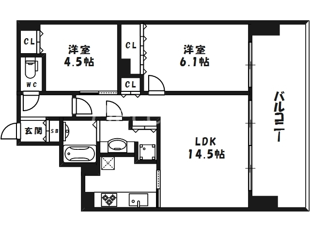 ブランズタワー御堂筋本町の間取り