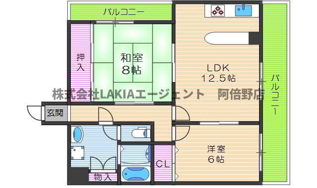 プロスピリティ四天王寺の間取り