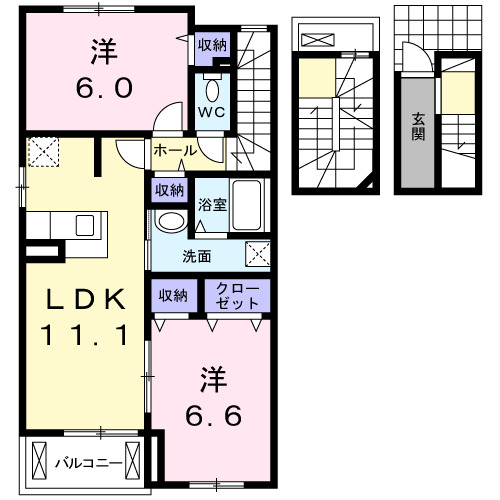 西春日井郡豊山町大字青山のアパートの間取り