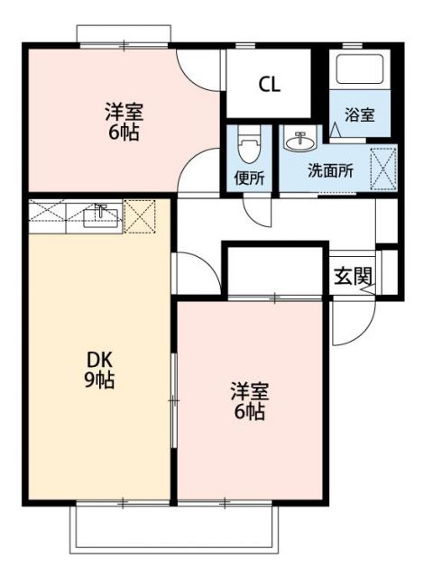 グリーンヒルハネカＢの間取り