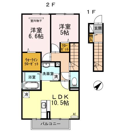 長崎市平間町のアパートの間取り