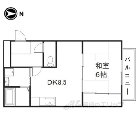 京都市右京区西京極東町のマンションの間取り