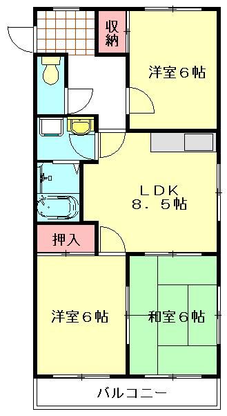 狭山市入間川のマンションの間取り