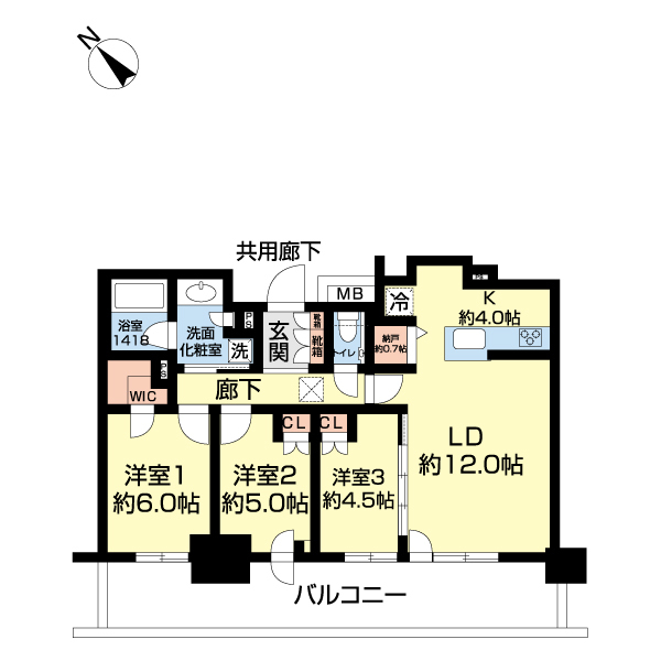 プラウドタワー平井の間取り