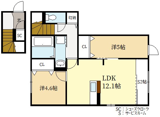 リンク岩倉の間取り