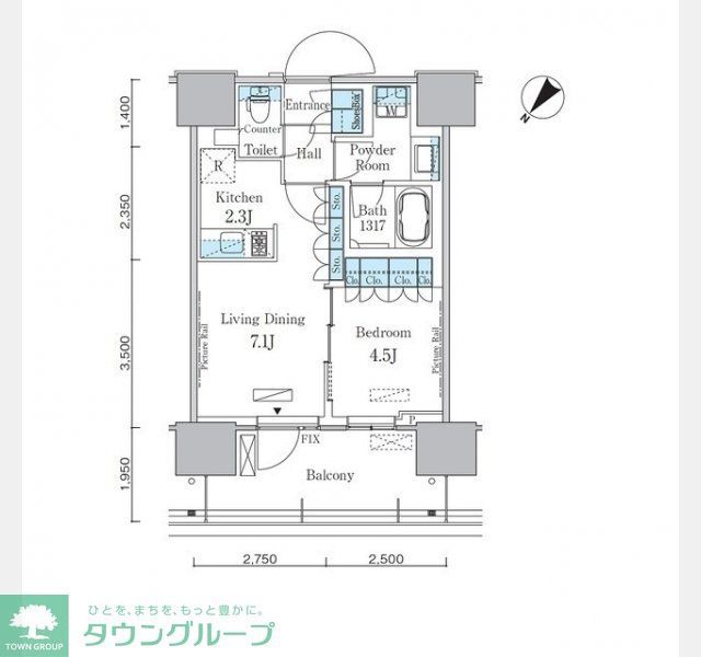 中央区晴海のマンションの間取り