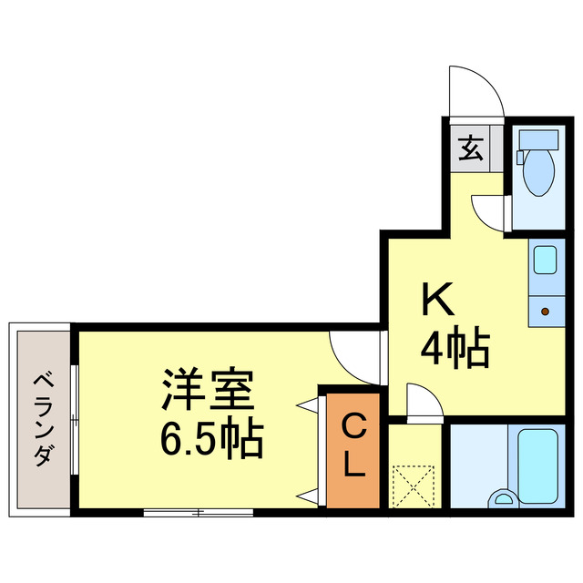 徳島市山城町のアパートの間取り