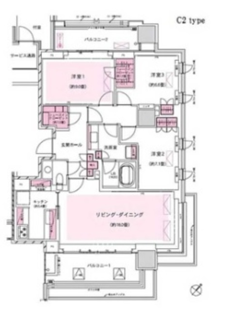 千代田区三番町のマンションの間取り