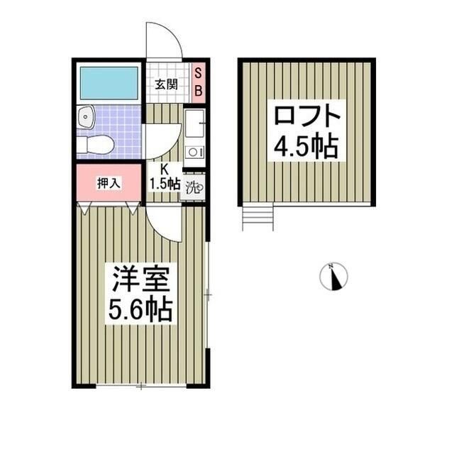 入間郡越生町越生東のアパートの間取り