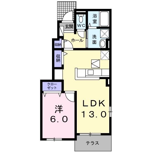 中間市岩瀬のアパートの間取り