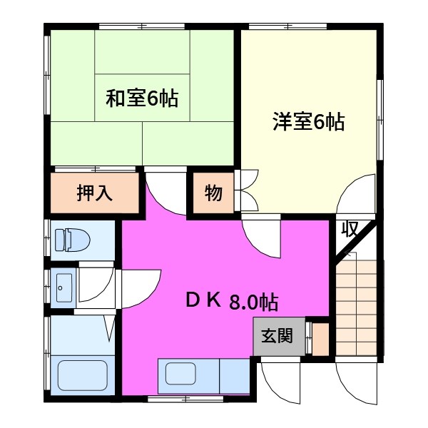 足立区西新井本町のアパートの間取り