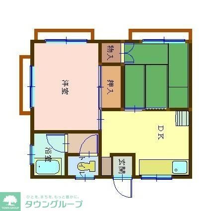 鶴ヶ島市大字上広谷のアパートの間取り