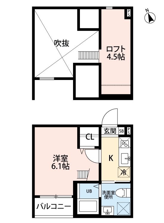 名古屋市西区南川町のアパートの間取り