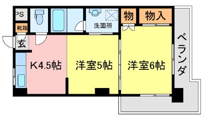 小松島市小松島町のマンションの間取り