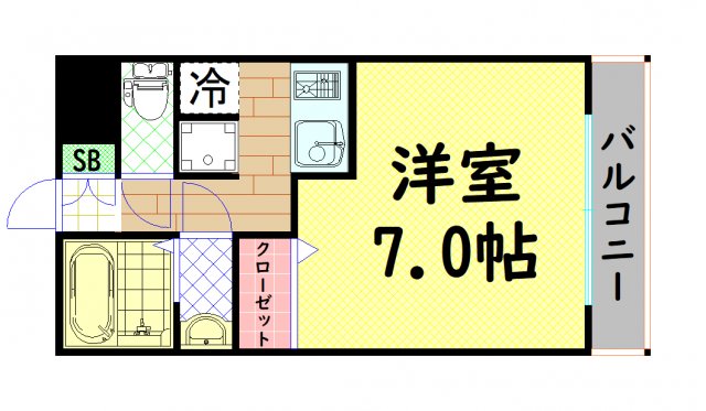 スワンズシティ北堀江の間取り写真