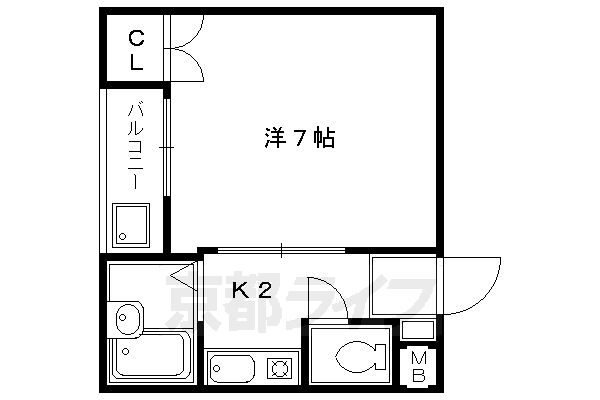 【京都市下京区福本町のアパートの間取り】