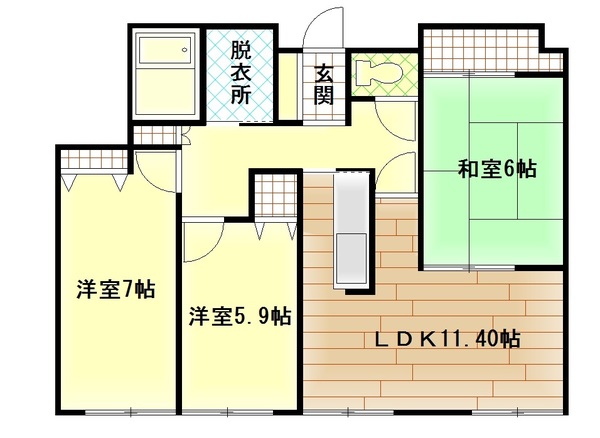 旭川市豊岡七条のマンションの間取り