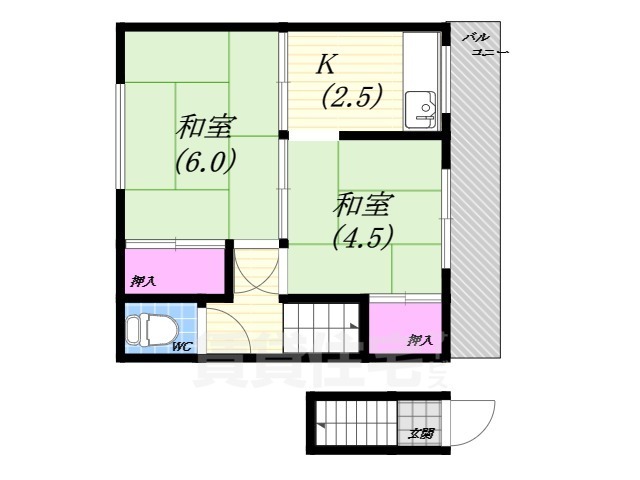 東鳴尾アパート D棟の間取り