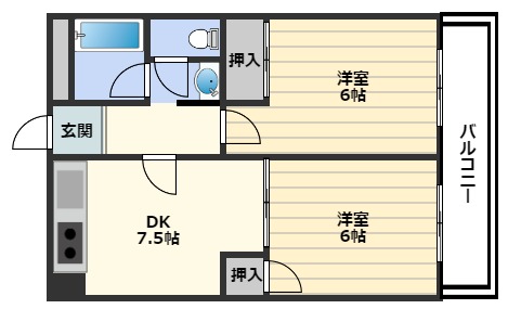 スカイハイム天神橋の間取り