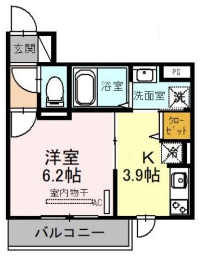 堺市堺区中安井町のアパートの間取り