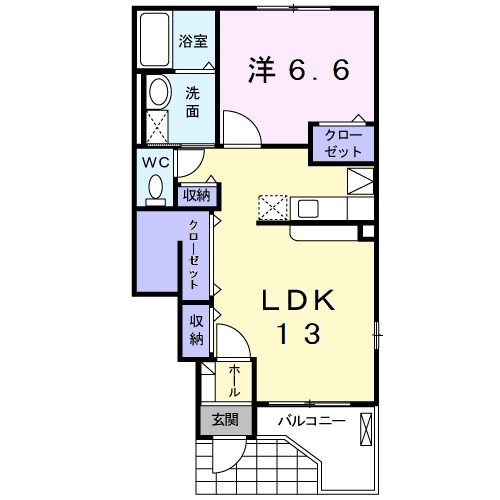 八街市榎戸のアパートの間取り