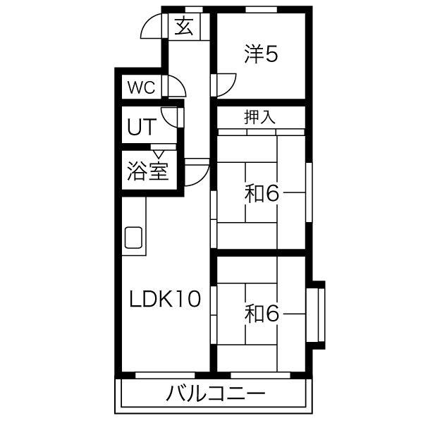 尾張旭市北山町北新田のマンションの間取り