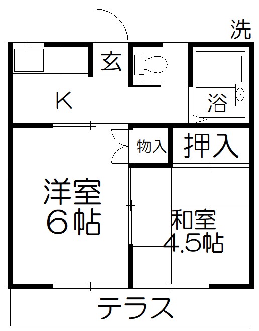 さいたま市桜区中島のアパートの間取り