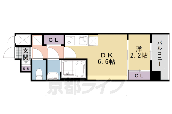 【京都市下京区西七条石井町のマンションの間取り】