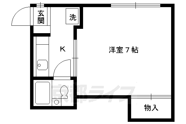 京都市伏見区深草直違橋南１丁目のマンションの間取り