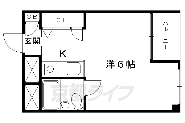 京都市下京区二人司町のマンションの間取り