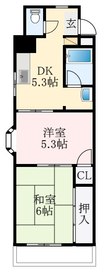 堺市北区東浅香山町のマンションの間取り