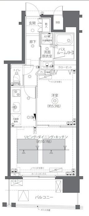 【中央区日本橋蛎殻町のマンションの間取り】