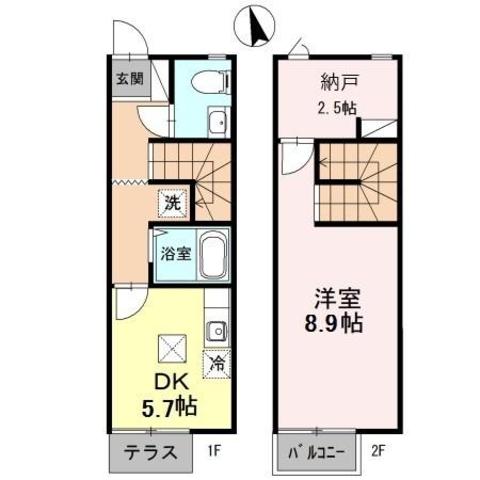 Ｃａｓａ　ＪＲ箱崎　Ｂ棟の間取り