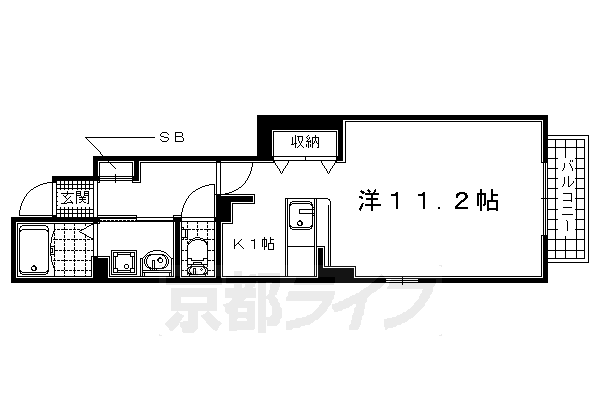 宇治市莵道のアパートの間取り