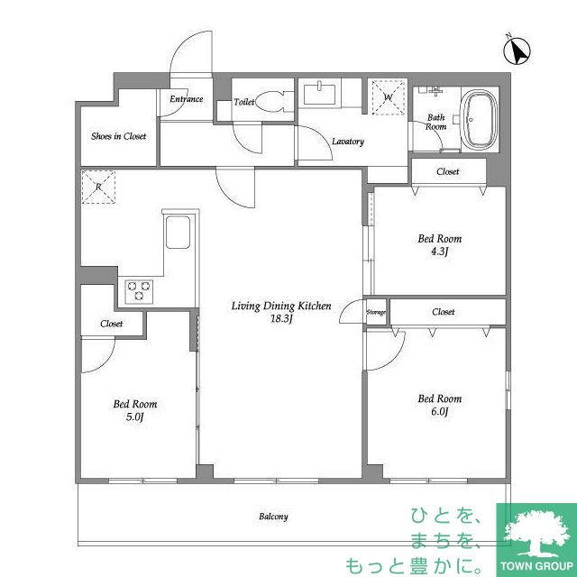 大田区田園調布本町のマンションの間取り