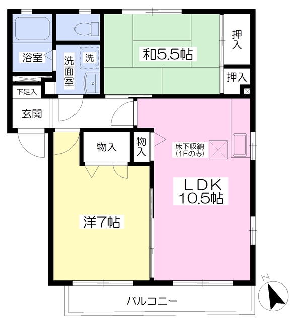 アンソレイエ湘南Ｆの間取り