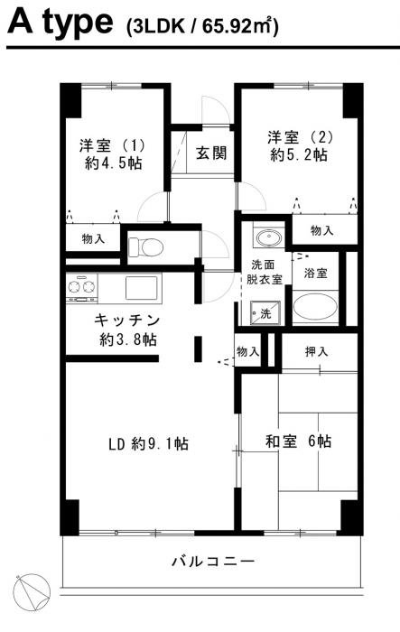 横浜市青葉区藤が丘のマンションの間取り