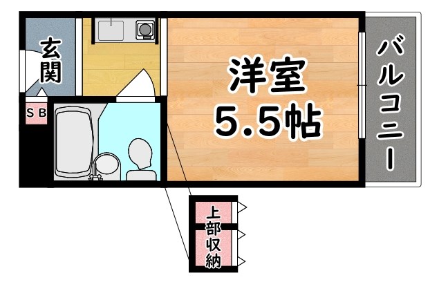 神戸市灘区岩屋中町のマンションの間取り