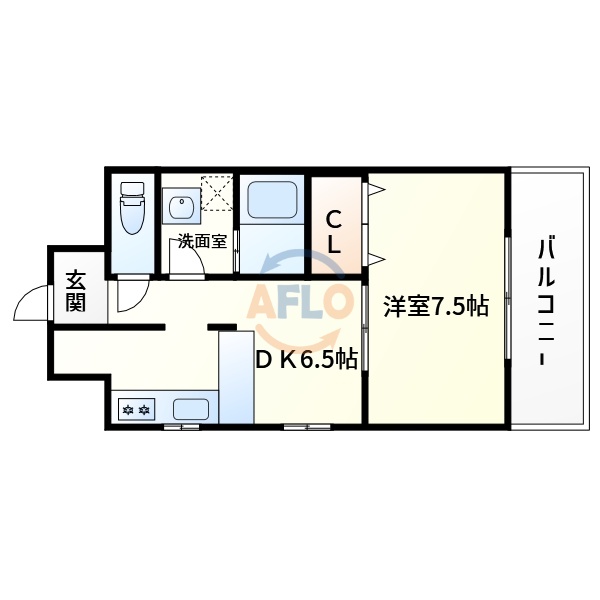 大阪市住吉区大領のマンションの間取り